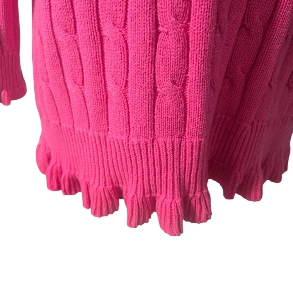 American Living cable knit boatneck quarter sleeve cotton sweater size large - Picture 3 of 5
